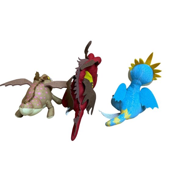 DreamWorks How To Train Your Dragon Plush Set Of 3 - Hookfang Meatlug & Stormfly - Picture 2 of 5